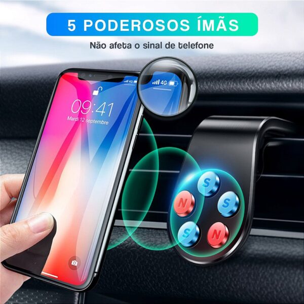 Suporte Celular Automotivo Universal Magnético Ar Condicionado Imã Veicular Carro 360° - Image 10